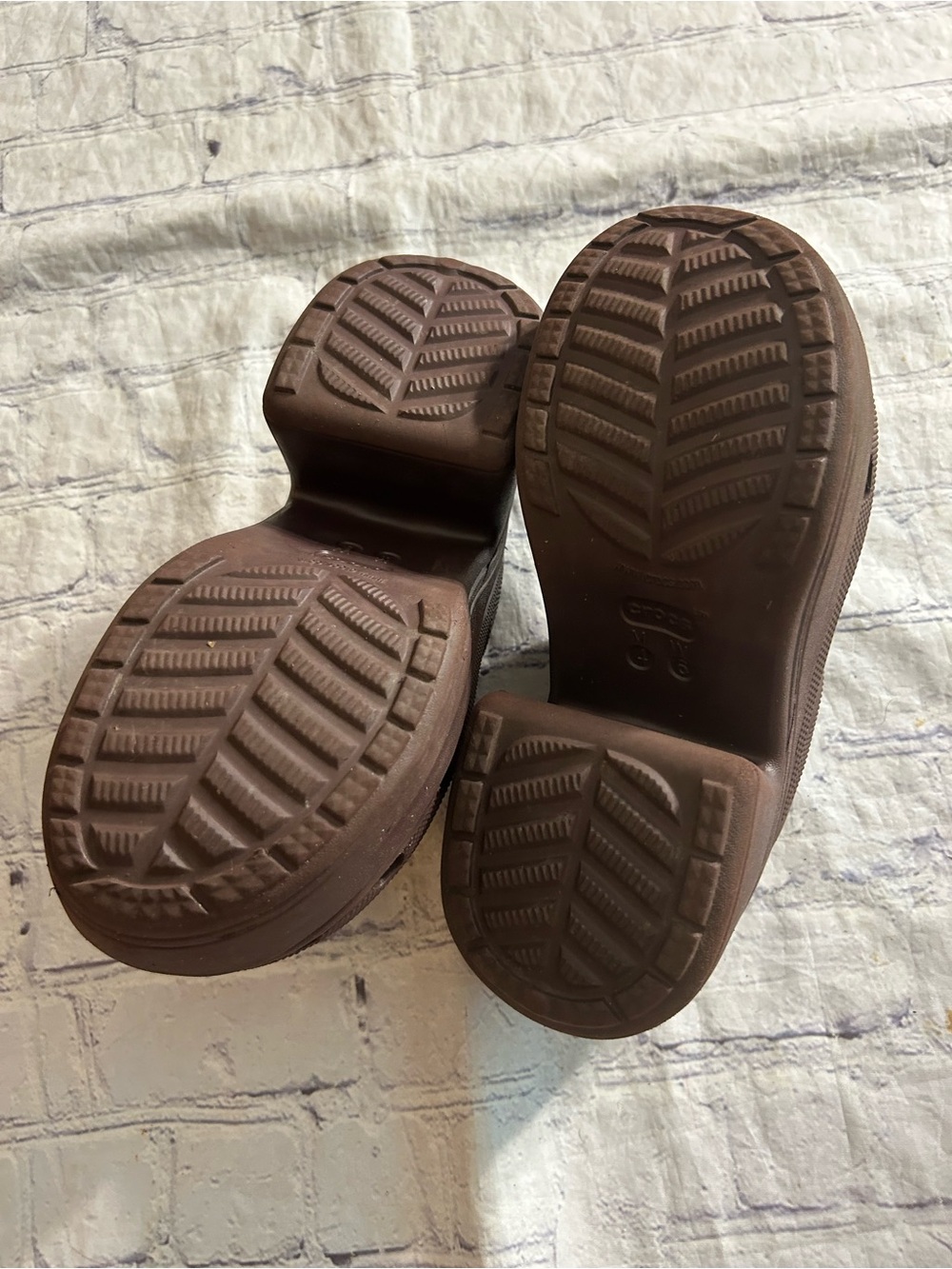 CROCS ICONIC COMFORT SIREN PLATFORM CLOGS AMIS BLOCK HEEL CHOCOLATE BROWN M4 W6 - Picture 12 of 12